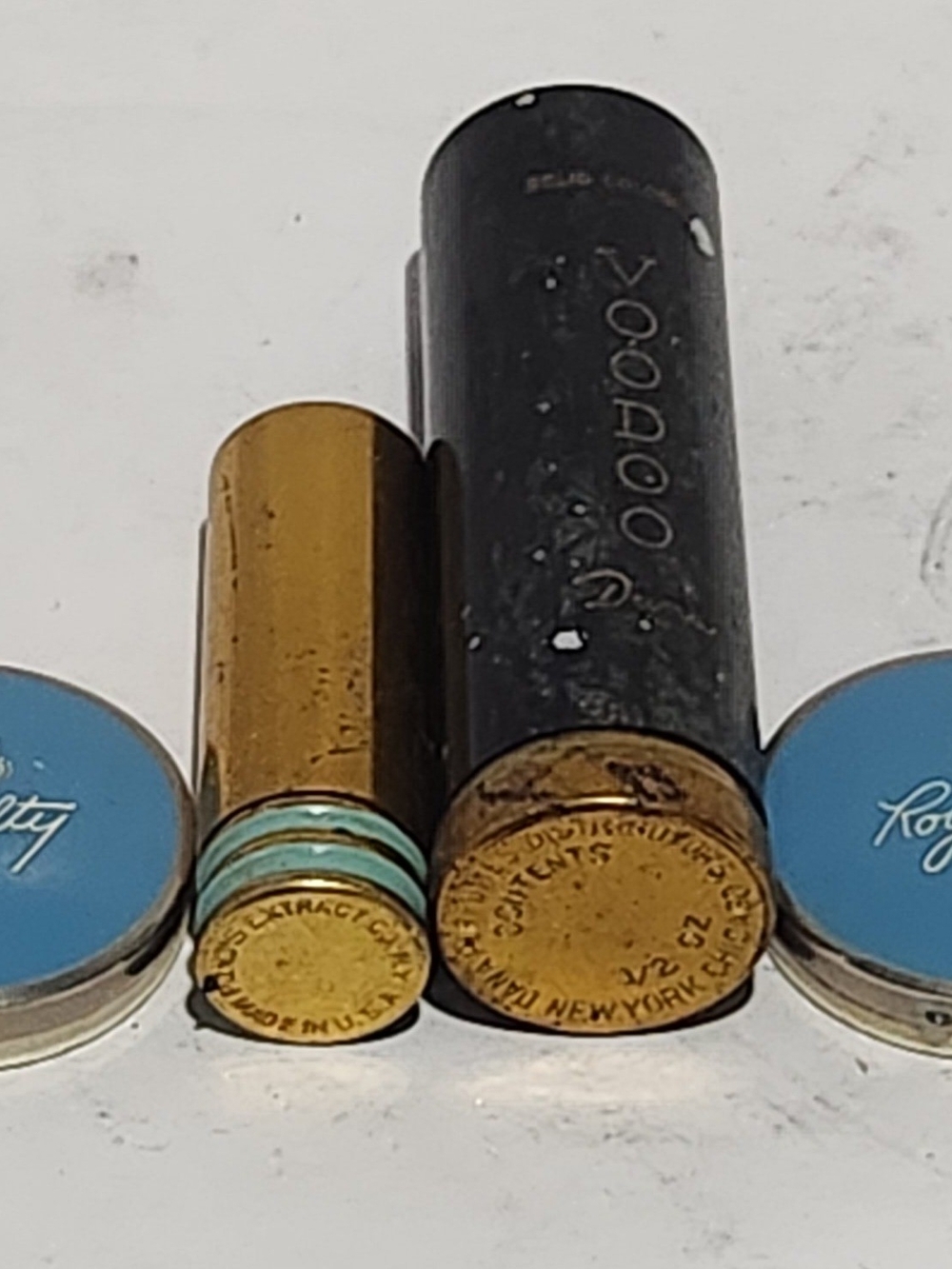 Vtg WWII 1940s Novelty Makeup Vanity Lot Ponds Aqua Bullet Lipstick Dana Voodoo
